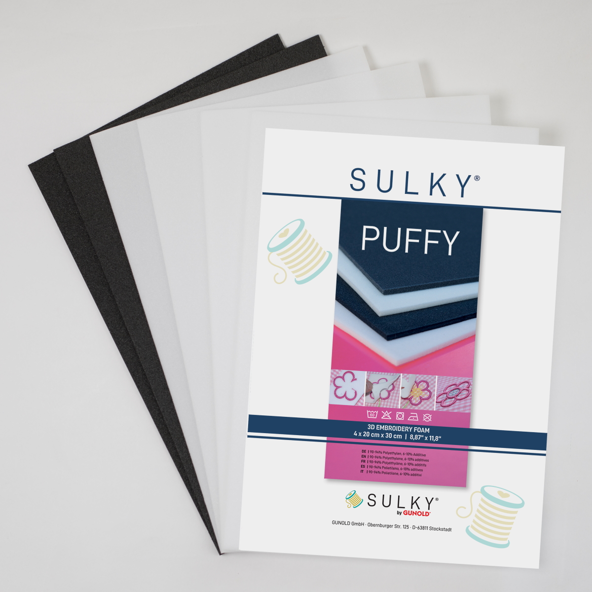 SULKY PUFFY soft Sortiment, 4 x weiß, 2 x
schwarz