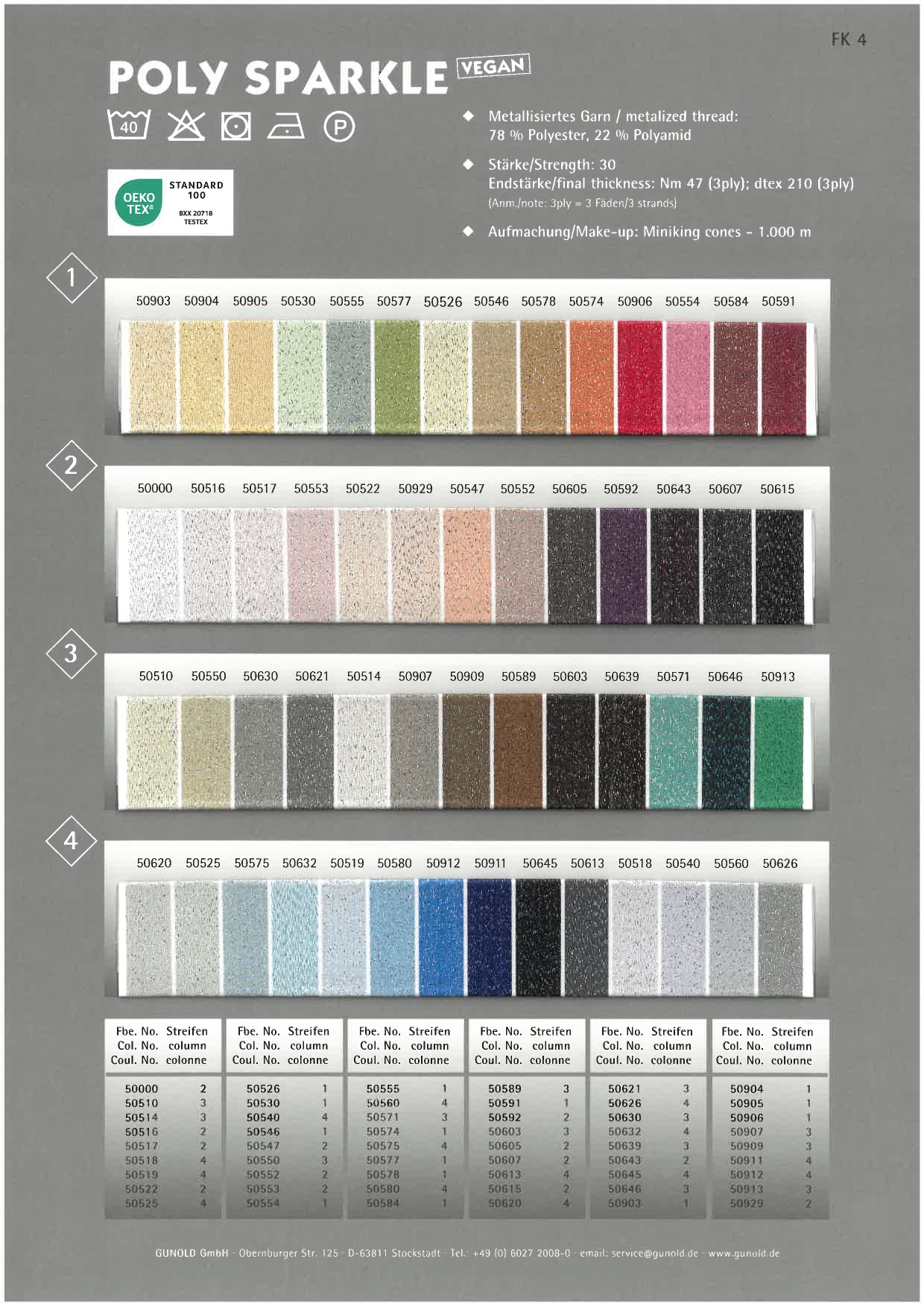 Farbkarte POLY SPARKLE (STAR)