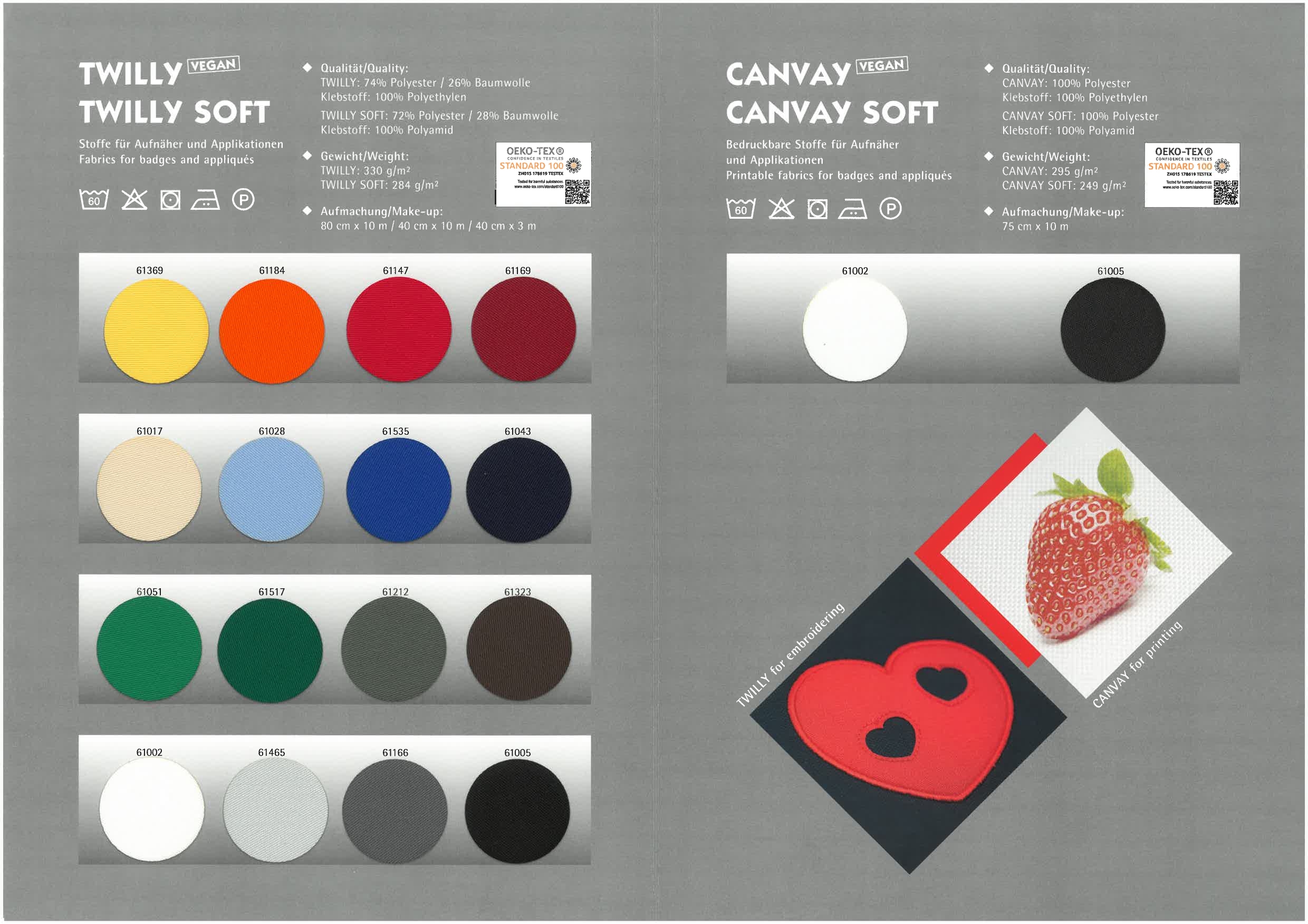 Farbkarte TWILLY/CANVAY