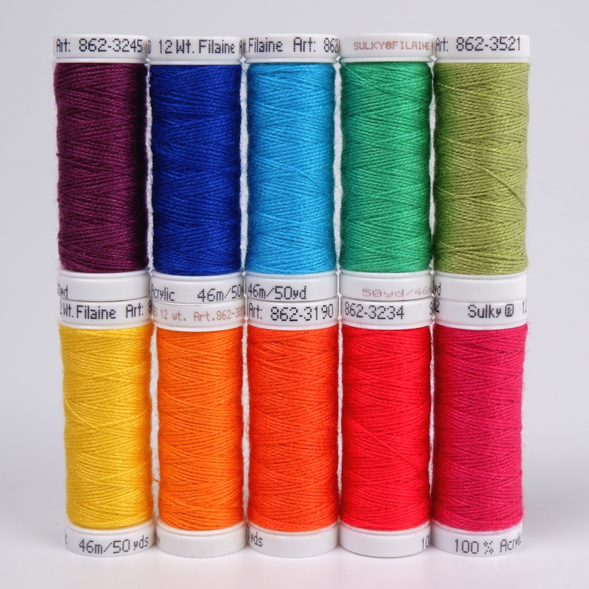 SULKY FILAINE Petites 12 - COLOUR WHEEL
(10x 46m Snap Spools)