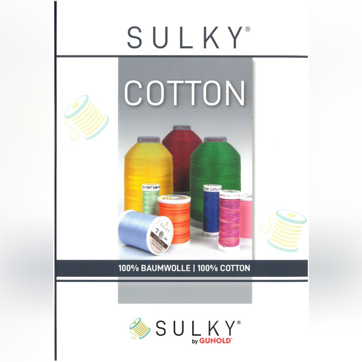 SULKY COTTON Farbkarte - mit echtem Garn gewickelt