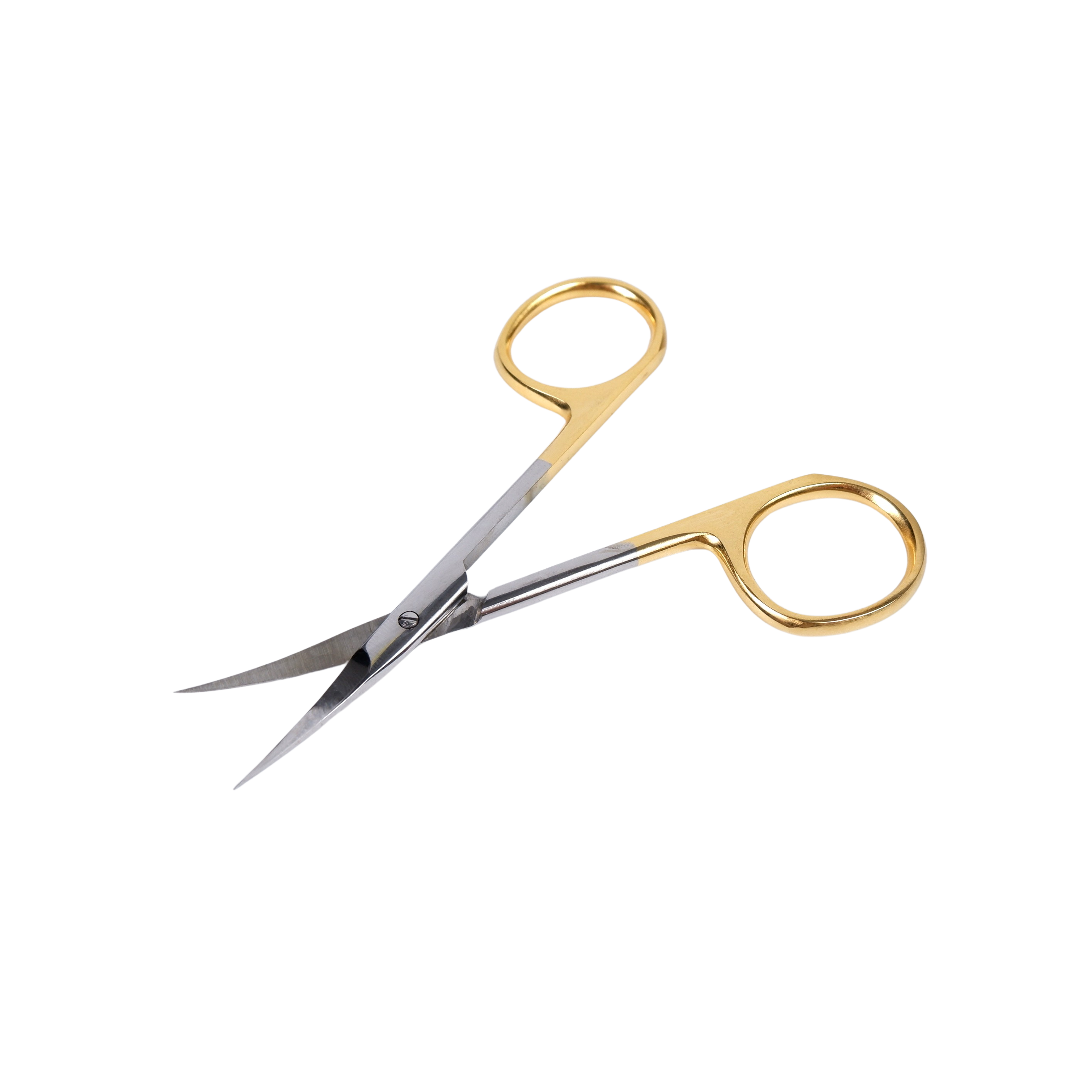 Scissors curved, 10 cm - gold-plated